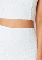 Thumbnail for your product : Missy Empire Indria White Lace Detail Bralet & Midi Skirt Co-Ord