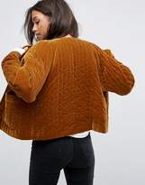 Thumbnail for your product : Weekday Velvet Quilted Bomber