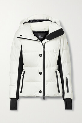 MONCLER GRENOBLE Guyane Hooded Jersey-trimmed Quilted Shell Down Jacket - White