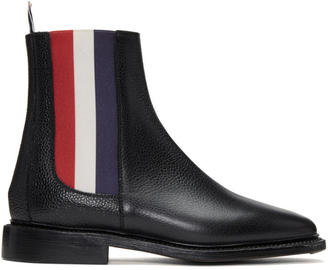 Thom Browne Black and Tricolor Chelsea Boots