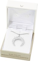 Thumbnail for your product : Evoke Rhodium Plated Sterling Silver Clear Swarovski Crystal Crescent Moon Pendant