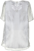 Thumbnail for your product : Prabal Gurung Printed Silk Oversized A-Line Blouse in Grey