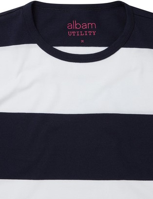 Albam Utility Block Stripe T-Shirt White/Navy