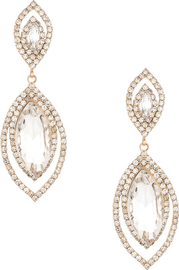 Ettika Timeless Crystal Dangle Earrings in 18K Gold Plating