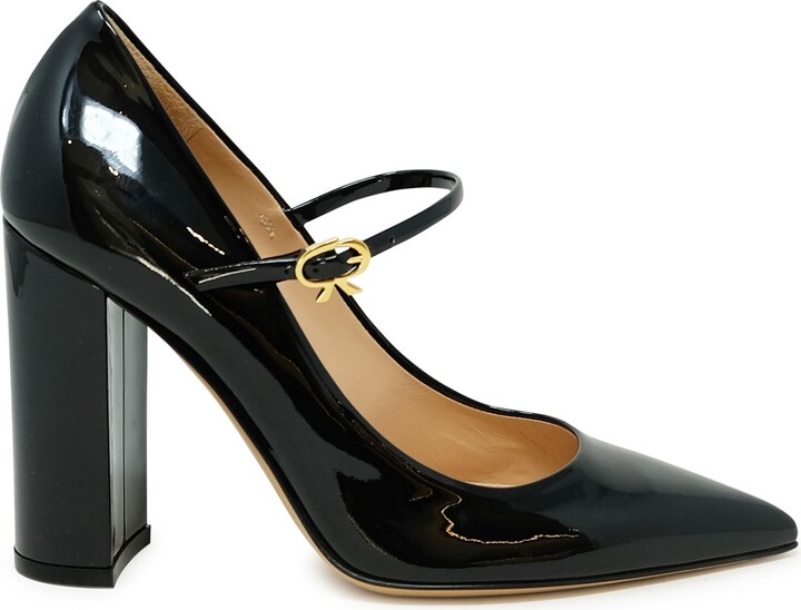 【送料&関税込】Gianvito Rossi Black Patent Ribbon Jane 100 Gianvito Rossi Black Patent Ribbon Jane 100 Pumps - ShopStyle