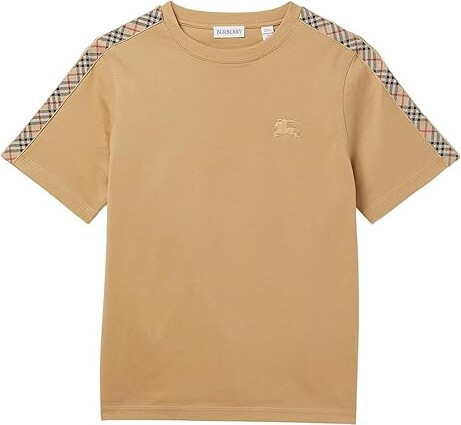 Burberry Children Cedar Check Tape (Toddler/Little Kid/Big Kid) Boy's T Shirt Sand : 4 Years, Cotton