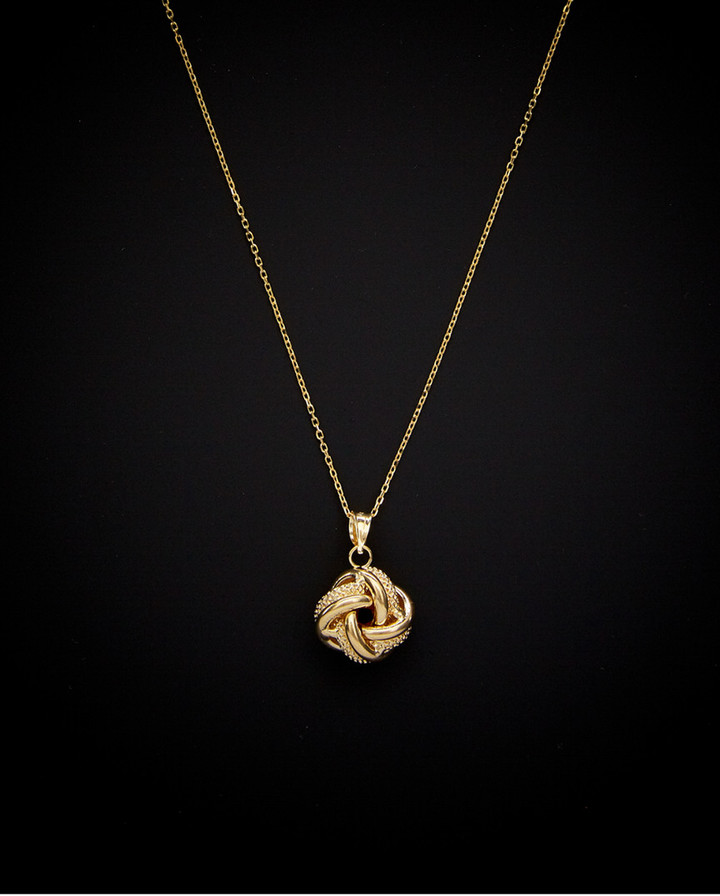 Italian Gold 14K Love Knot Pendant Necklace - ShopStyle