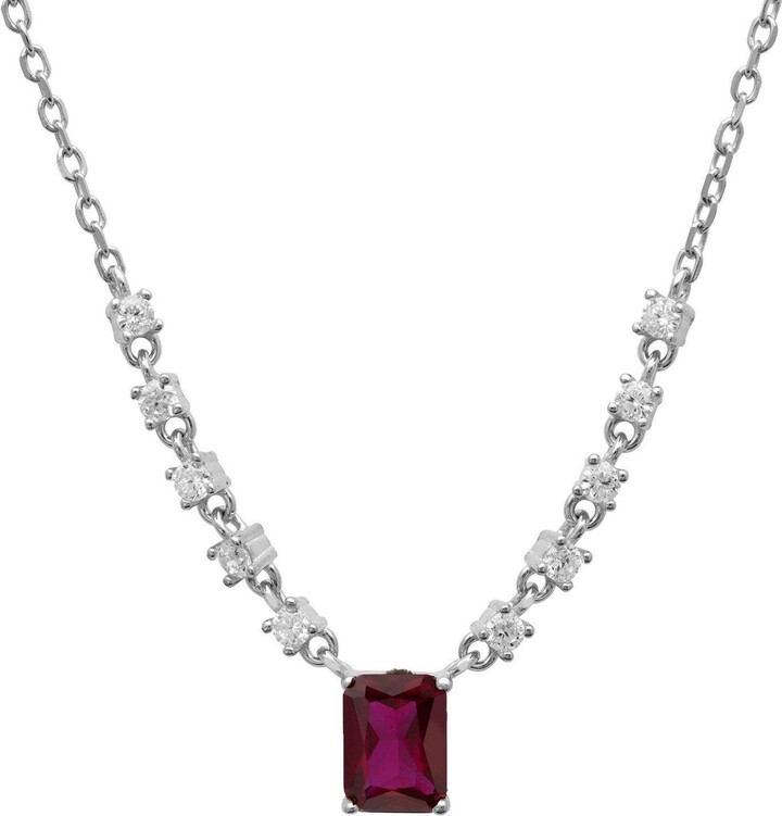 Latelita Claudia Gemstone Pendant Necklace Silver Ruby ShopStyle