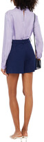 Thumbnail for your product : Emilio Pucci Lace-trimmed hammered satin-crepe blouse