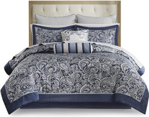 JINXUNDA Elegant Navy Bedding Sets Cotton-polyester Classic Home Style