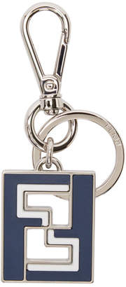 Fendi Navy and Silver Forever Keychain