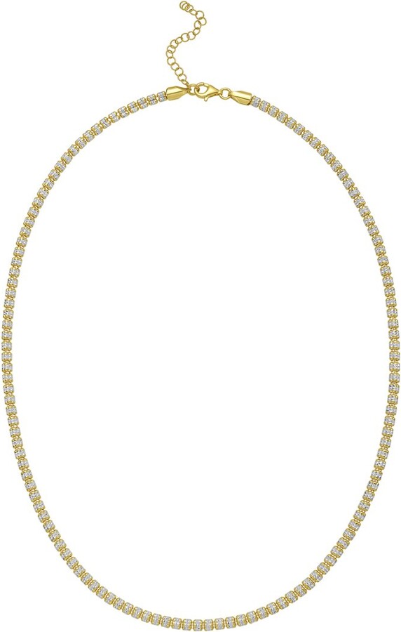 Italian Silver Italian Gold Gold Over Silver 3Mm Ice Chain Necklace