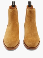 Thumbnail for your product : Alexander McQueen Silver-cap Suede Chelsea Boots - Brown