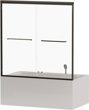 JINXUNDA Adjustable Tempered Glass Sliding Door Modern Matte Black Bathroom Elegance