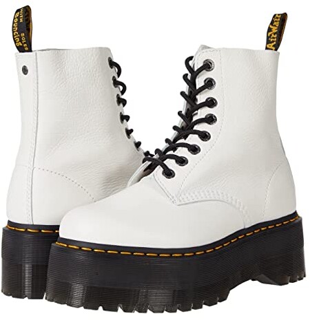 Dr. Martens Leather Upper Women's White Boots | ShopStyle