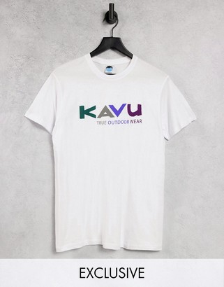 Kavu Multi T-shirt in white Exclusive to ASOS