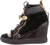 Thumbnail for your product : Giuseppe Zanotti Velvet Wedge Sneakers