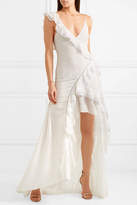 Thumbnail for your product : Jonathan Simkhai Lace-trimmed Swiss-dot Silk-georgette Gown - Ivory