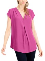 Thumbnail for your product : INC International Concepts Inverted-Pleat V-Neck Top, Created for Macy's