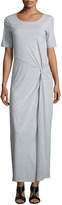 Thumbnail for your product : Joan Vass Short-Sleeve Ruched Jersey Maxi Dress, Petite