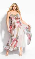 Thumbnail for your product : City Chic Citychic Paradise Palm Maxi Dress - ivory