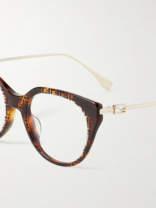 Fendi FF cat-eye gold-tone optical glasses