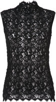 Helmut Lang - lace high neck sleeveless top - women - coton/Spandex/Elasthanne/Polyimide - M/L
