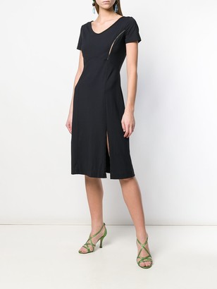 Fendi Pre Owned 1990's Metallic Applique Slit Dress