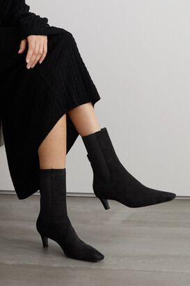 The Mid Heel Suede Boot black – TOTEME