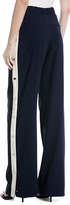 Thumbnail for your product : Veronica Beard Russo High-Waist Side-Snap Wide-Leg Trousers
