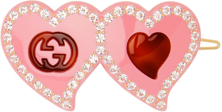Gucci Pink GG Heart Hair Clip - ShopStyle