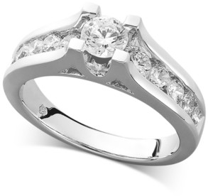 Macy's Diamond Channel Engagement Ring in 14k White Gold (1 ct. t.w.)