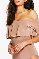 Thumbnail for your product : boohoo Tall Poppy Slinky Off The Shoulder Body