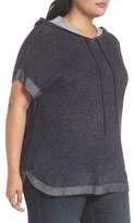 Thumbnail for your product : Vince Camuto Ribbed Trim Short Sleeve Hoodie