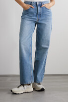 Thumbnail for your product : RE/DONE 90s Crop Low Slung Organic Straight-leg Jeans - Blue