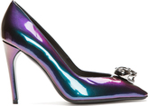 Thumbnail for your product : Thierry Mugler Purple Iridescent Leather Panther Pumps