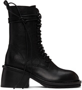Thumbnail for your product : Ann Demeulemeester Black Lace-Up Ankle Boots