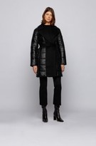 Thumbnail for your product : Boss Glossy double-breasted padded jacket with fabric inserts
