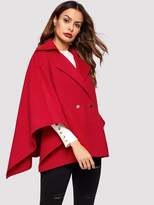 Thumbnail for your product : Shein Batwing Sleeve Surplice Wrap Coat