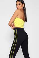 Thumbnail for your product : boohoo Womens Lily Contrast Binding Stripe High Waist Legging