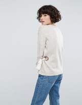 Thumbnail for your product : ASOS DESIGN Sweater with V Neck and Eyelet Detail