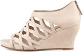 Thumbnail for your product : Eileen Fisher Cage Strappy Leather Wedge Sandal, Buff