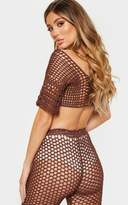 Thumbnail for your product : PrettyLittleThing Chocolate Crochet Crop Top