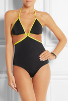 Thumbnail for your product : L'Agent by Agent Provocateur Two-tone cutout swimsuit