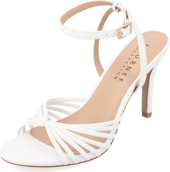 Journee Collection Journee Womens Vanita Multi Strap Stiletto Open Toe Dress Sandals White