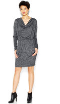 Thumbnail for your product : Bar III Long-Sleeve Cowl-Neck Heathered Dress