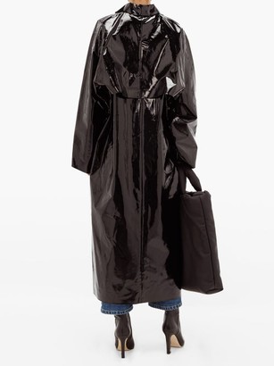 Kassl Editions Detachable-sleeve Pvc-coated Raincoat - Black