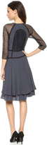 Thumbnail for your product : Rebecca Taylor Crepe Dress with Lace Trim