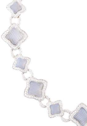 David Yurman 18K Diamond & Chalcedony Quatrefoil Choker Necklace white 18K Diamond & Chalcedony Quatrefoil Choker Necklace