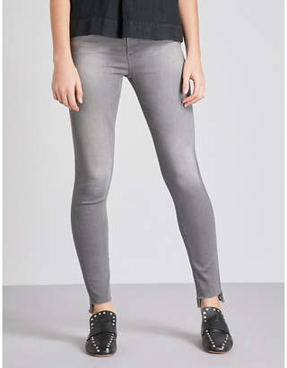 AG Jeans Ladies Grey Classic The Farrah Stepped-Hem Super-Skinny High-Rise Jeans